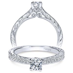 Taryn 14k White Gold Round Straight Engagement Ring TE98705W44JJ