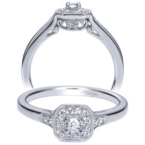 Taryn 14k White Gold Round Halo Engagement Ring TE98726W44JJ