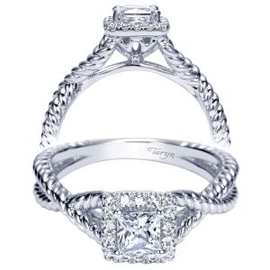 Taryn 14k White Gold Princess Cut Twisted Engagement Ring TE98731W44JJ