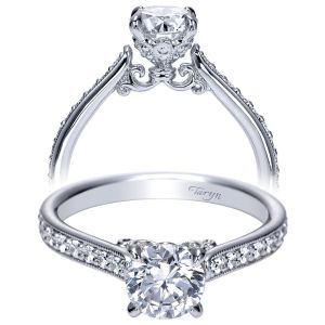 Taryn 14k White Gold Round Straight Engagement Ring TE98745W44JJ