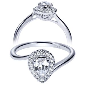 Taryn 14k White Gold Pear Shape Halo Engagement Ring TE98999W44JJ