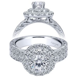 Taryn 14k White Gold Round Double Halo Engagement Ring TE99008R0W44JJ