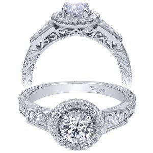 Taryn 14k White Gold Round Halo Engagement Ring TE99064W44JJ