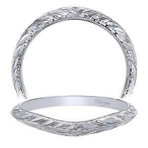 Taryn 14 Karat White Gold Curved Wedding Band TW10096W4JJJ