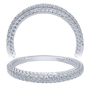 Taryn 14 Karat White Gold Straight Wedding Band TW10108W44JJ