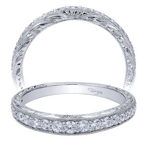 Taryn 14 Karat White Gold Curved Wedding Band TW10119W44JJ