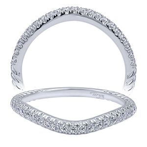 Taryn 14 Karat White Gold Curved Wedding Band TW10144W44JJ