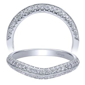 Taryn 14 Karat White Gold Curved Wedding Band TW10151W44JJ