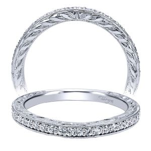 Taryn 14 Karat White Gold Curved Wedding Band TW10153W44JJ