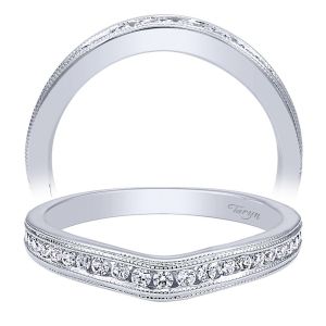 Taryn 14 Karat White Gold Curved Wedding Band TW10165W44JJ