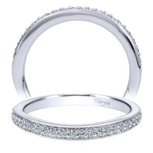 Taryn 14 Karat White Gold Curved Wedding Band TW10246W44JJ