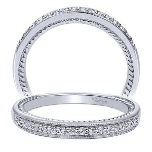 Taryn 14 Karat White Gold Straight Wedding Band TW10264W44JJ