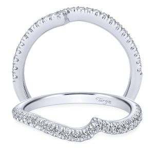 Taryn 14 Karat White Gold Round Curved Wedding Band TW10308W44JJ