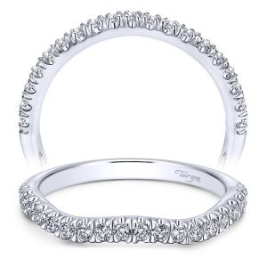 Taryn 14 Karat White Gold Curved Wedding Band TW10456W44JJ