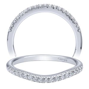 Taryn 14 Karat White Gold Curved Wedding Band TW10462W44JJ