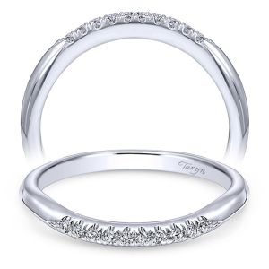 Taryn 14 Karat White Gold Curved Wedding Band TW10494W44JJ