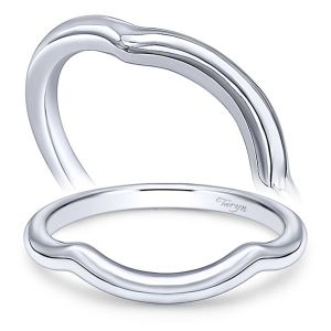 Taryn 14 Karat White Gold Curved Wedding Band TW10500W4JJJ