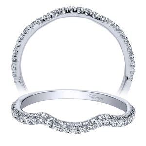 Taryn 14 Karat White Gold Round Curved Wedding Band TW10937W44JJ