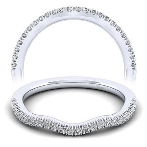 Taryn 14 Karat White Gold Matching Curved Wedding Band TW12663R3W44JJ