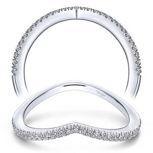 Taryn 14 Karat White Gold Matching Curved Wedding Band TW13846R4W44JJ