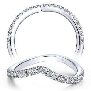 Taryn 14 Karat White Gold Matching Curved Wedding Band TW14052R4W44JJ