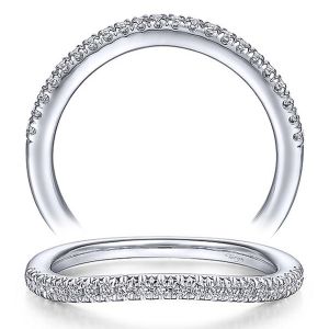 Taryn 14 Karat White Gold Matching Curved Wedding Band TW14409P4W44JJ