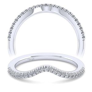 Taryn 14 Karat White Gold Matching Curved Wedding Band TW14411O4W44JJ