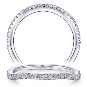 Taryn 14 Karat White Gold Matching Curved Wedding Band TW14417R4W44JJ