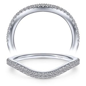 Taryn 14 Karat White Gold Matching Curved Wedding Band TW14418R4W44JJ