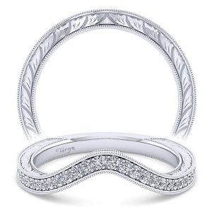 Taryn 14 Karat White Gold Matching Curved Wedding Band TW14445C4W44JJ