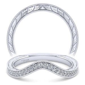Taryn 14 Karat White Gold Matching Curved Wedding Band TW14445E4W44JJ