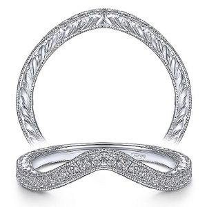 Taryn 14 Karat White Gold Matching Curved Wedding Band TW14445R4W44JJ