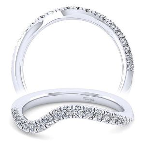 Taryn 14 Karat White Gold Matching Curved Wedding Band TW14465O4W44JJ