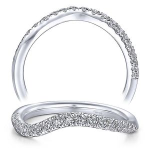 Taryn 14 Karat White Gold Matching Curved Wedding Band TW14465R4W44JJ