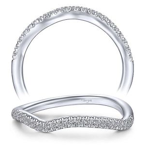 Taryn 14 Karat White Gold Curved Wedding Band TW14510R4W44JJ