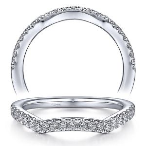 Taryn 14 Karat White Gold Matching Curved Wedding Band TW14643R4W44JJ