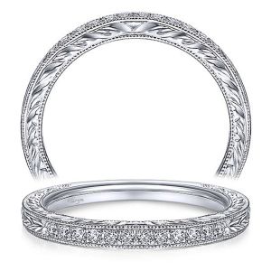 Taryn 14 Karat White Gold Matching Straight Wedding Band TW14765R3W44JJ