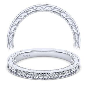 Taryn 14 Karat White Gold Matching Straight Wedding Band TW14765R4W44JJ