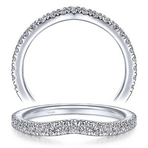 Taryn 14 Karat White Gold Matching Curved Wedding Band TW14796R4W44JJ