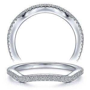 Taryn 14 Karat White Gold Matching Curved Wedding Band TW15279R4W44JJ