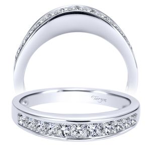 Taryn 14 Karat White Gold Princess Cut Straight Wedding Band TW1737W44JJ