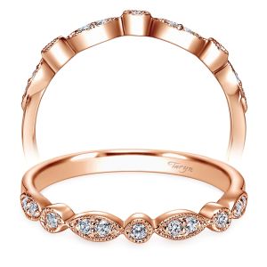 Taryn 14 Karat Rose Gold Curved Wedding Band TW3848K44JJ