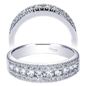 Taryn 14 Karat White Gold Round Straight Wedding Band TW3952W44JJ