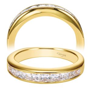 Taryn 14 Karat Yellow Gold Princess Cut Straight Wedding Band TW3964Y44JJ