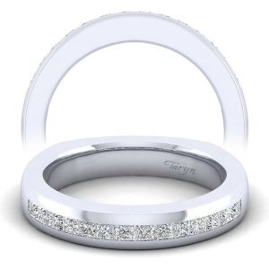 Taryn 14 Karat White Gold Princess Cut Straight Wedding Band TW3965W44JJ