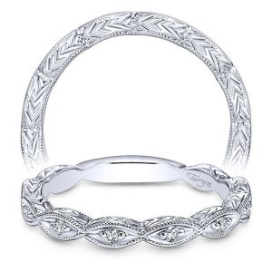 Taryn 14 Karat White Gold Round Straight Wedding Band TW4122W44JJ