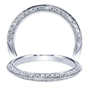 Taryn 14 Karat White Gold Round Straight Wedding Band TW4148W44JJ