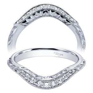 Taryn 14 Karat White Gold Curved Wedding Band TW5462W44JJ