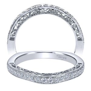 Taryn 14 Karat White Gold Curved Wedding Band TW6101W44JJ