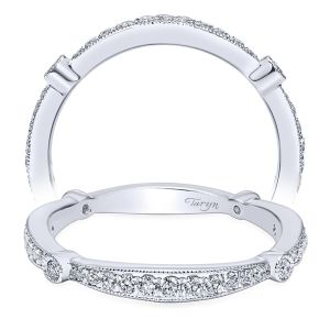 Taryn 14 Karat White Gold Round Straight Wedding Band TW6711W44JJ